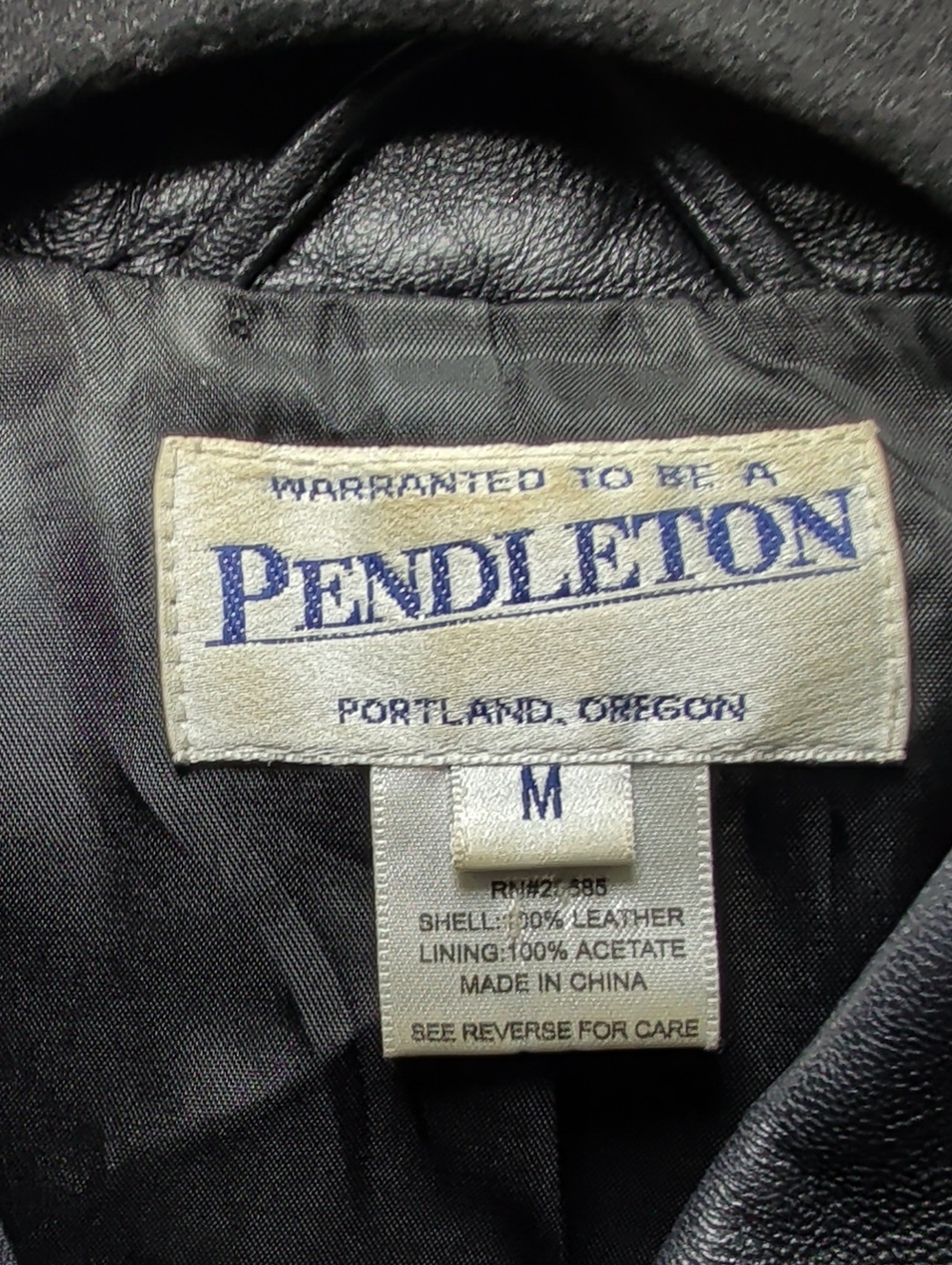 Pendleton Vintage Black Leather Jacket Button Front Collared Women's Size M - Picture 2 of 5